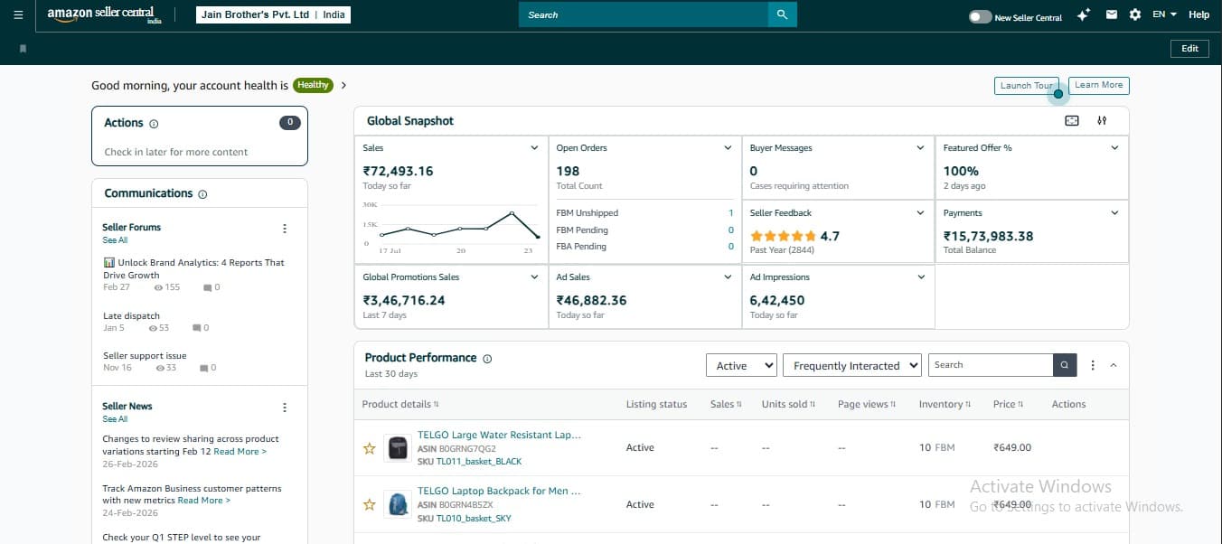 India seller dashboard results screenshot 5